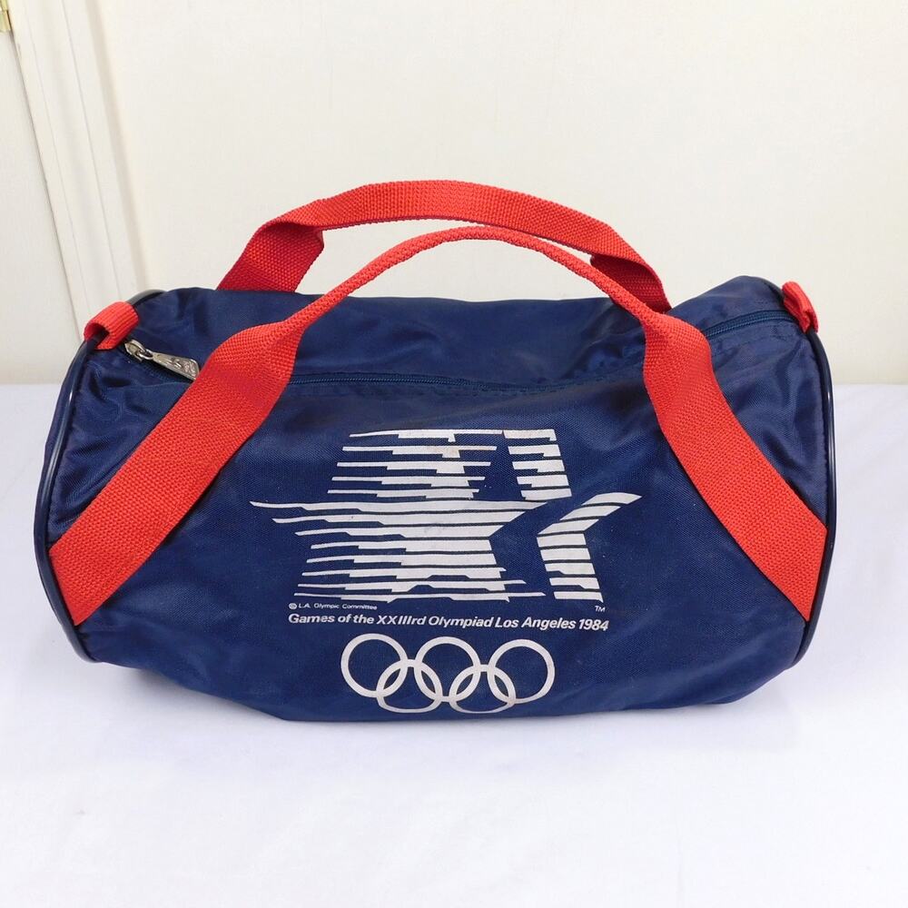 Vintage 1984 LA Olympics Duffel Gym Bag Stars In Motion Nylon USA 15x9x9 LA84